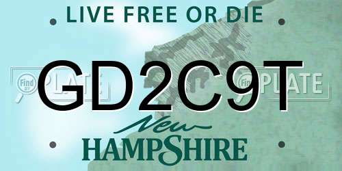 GD2C9T New Hampshire License Plate