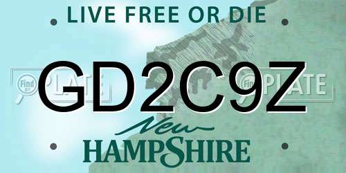 GD2C9Z New Hampshire License Plate