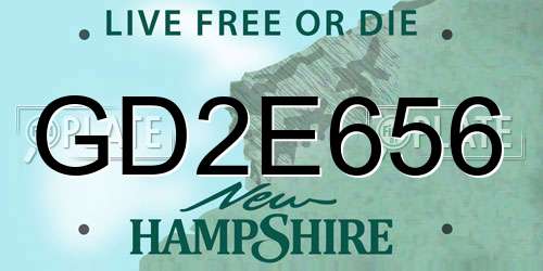 GD2E656 New Hampshire License Plate