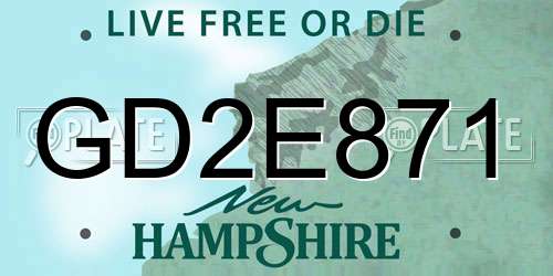 GD2E871 New Hampshire License Plate