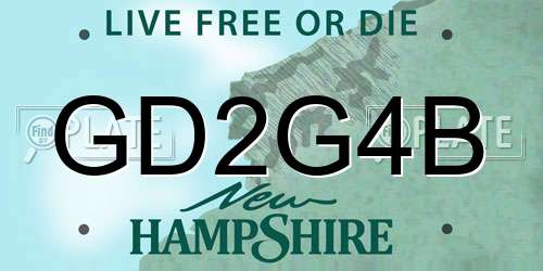 GD2G4B New Hampshire License Plate