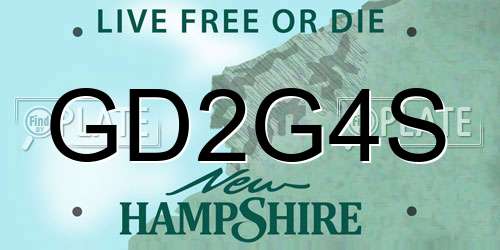 GD2G4S New Hampshire License Plate
