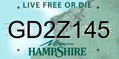 GD2Z145 New Hampshire License Plate