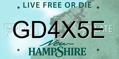 GD4X5E New Hampshire License Plate