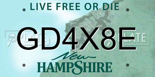 GD4X8E New Hampshire License Plate