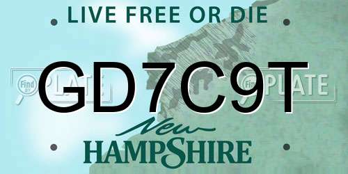 GD7C9T New Hampshire License Plate