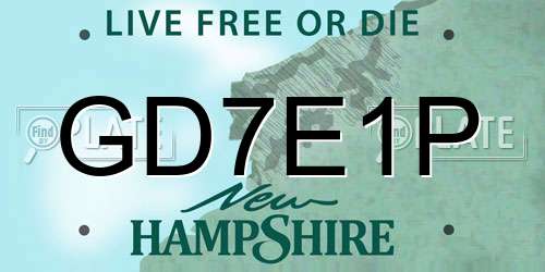 GD7E1P New Hampshire License Plate