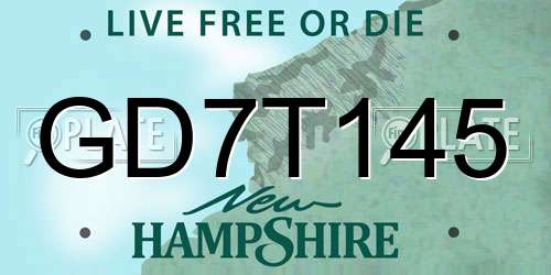 GD7T145 New Hampshire License Plate