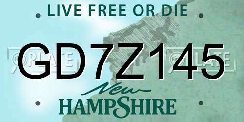 GD7Z145 New Hampshire License Plate