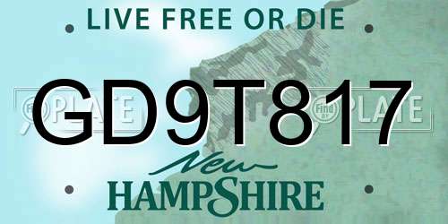 GD9T817 New Hampshire License Plate
