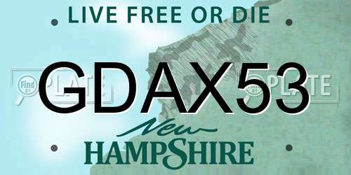 GDAX53 New Hampshire License Plate