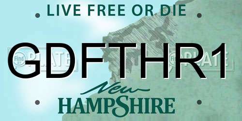 GDFTHR1 New Hampshire License Plate