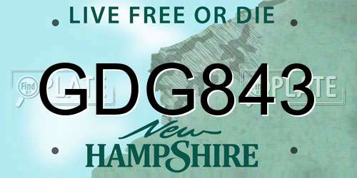 GDG843 New Hampshire License Plate