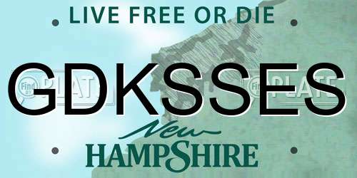 GDKSSES New Hampshire License Plate