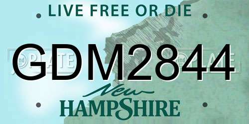 GDM2844 New Hampshire License Plate