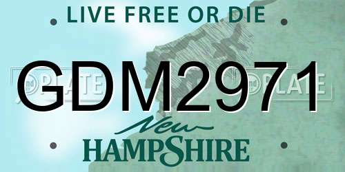 GDM2971 New Hampshire License Plate