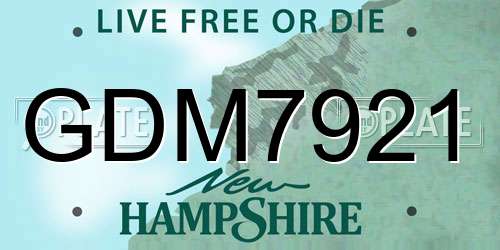GDM7921 New Hampshire License Plate