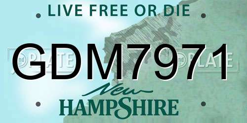 GDM7971 New Hampshire License Plate