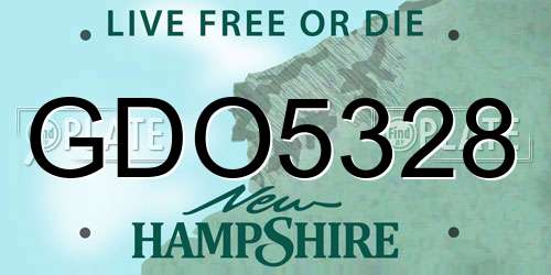 GDO5328 New Hampshire License Plate