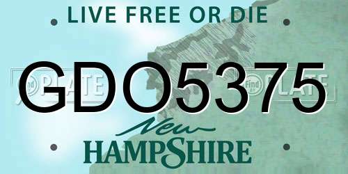 GDO5375 New Hampshire License Plate