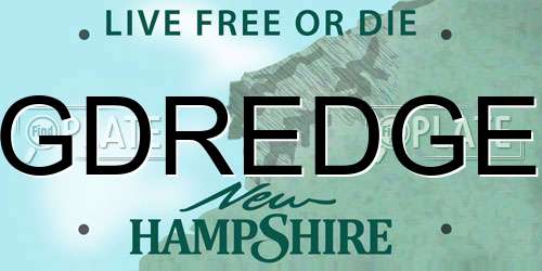 GDREDGE New Hampshire License Plate