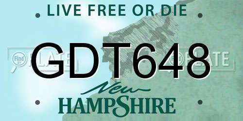 GDT648 New Hampshire License Plate