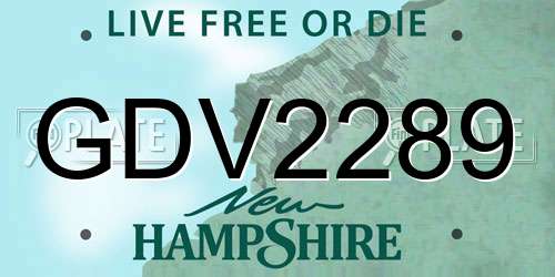 GDV2289 New Hampshire License Plate