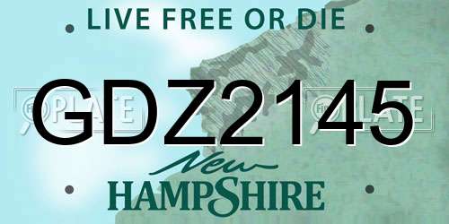 GDZ2145 New Hampshire License Plate