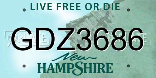 GDZ3686 New Hampshire License Plate