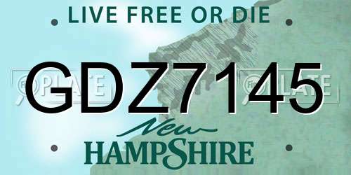 GDZ7145 New Hampshire License Plate