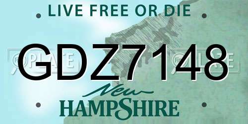 GDZ7148 New Hampshire License Plate