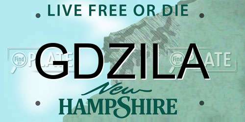 GDZILA New Hampshire License Plate