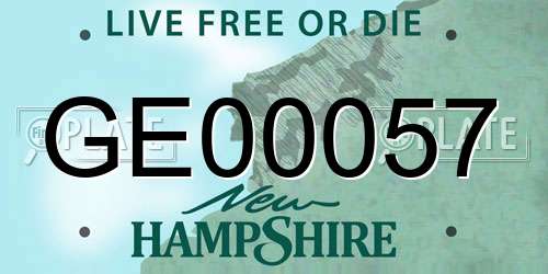 GE00057 New Hampshire License Plate