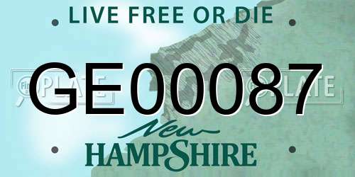 GE00087 New Hampshire License Plate