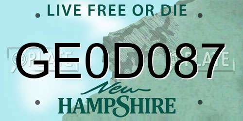 GE0D087 New Hampshire License Plate