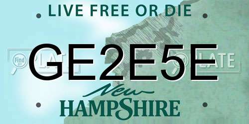 GE2E5E New Hampshire License Plate