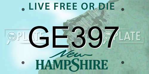 GE397 New Hampshire License Plate
