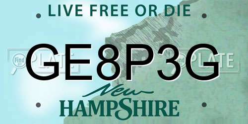 GE8P3G New Hampshire License Plate