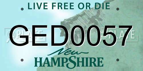 GED0057 New Hampshire License Plate