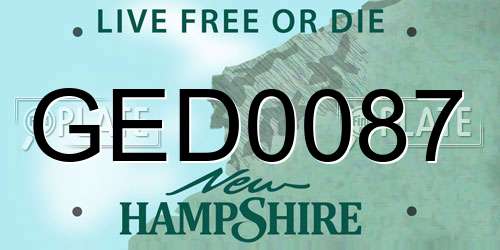 GED0087 New Hampshire License Plate