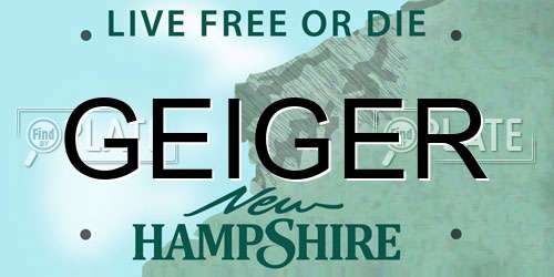 GEIGER New Hampshire License Plate
