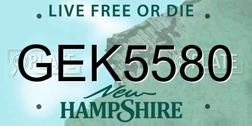 GEK5580 New Hampshire License Plate