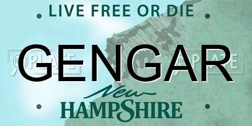 GENGAR New Hampshire License Plate