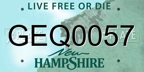 GEQ0057 New Hampshire License Plate
