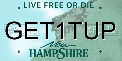 GET1TUP New Hampshire License Plate
