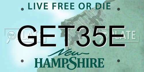 GET35E New Hampshire License Plate
