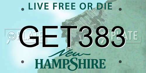 GET383 New Hampshire License Plate