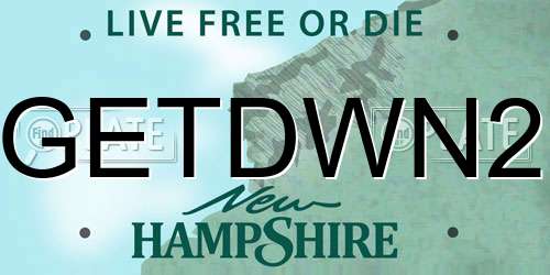 GETDWN2 New Hampshire License Plate
