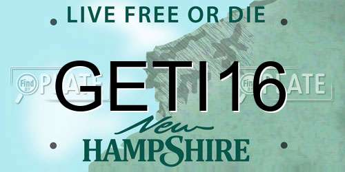 GETI16 New Hampshire License Plate