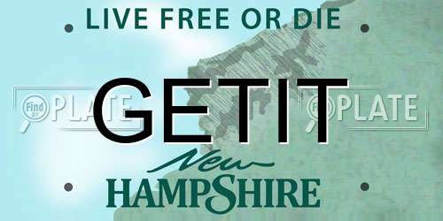 GETIT New Hampshire License Plate